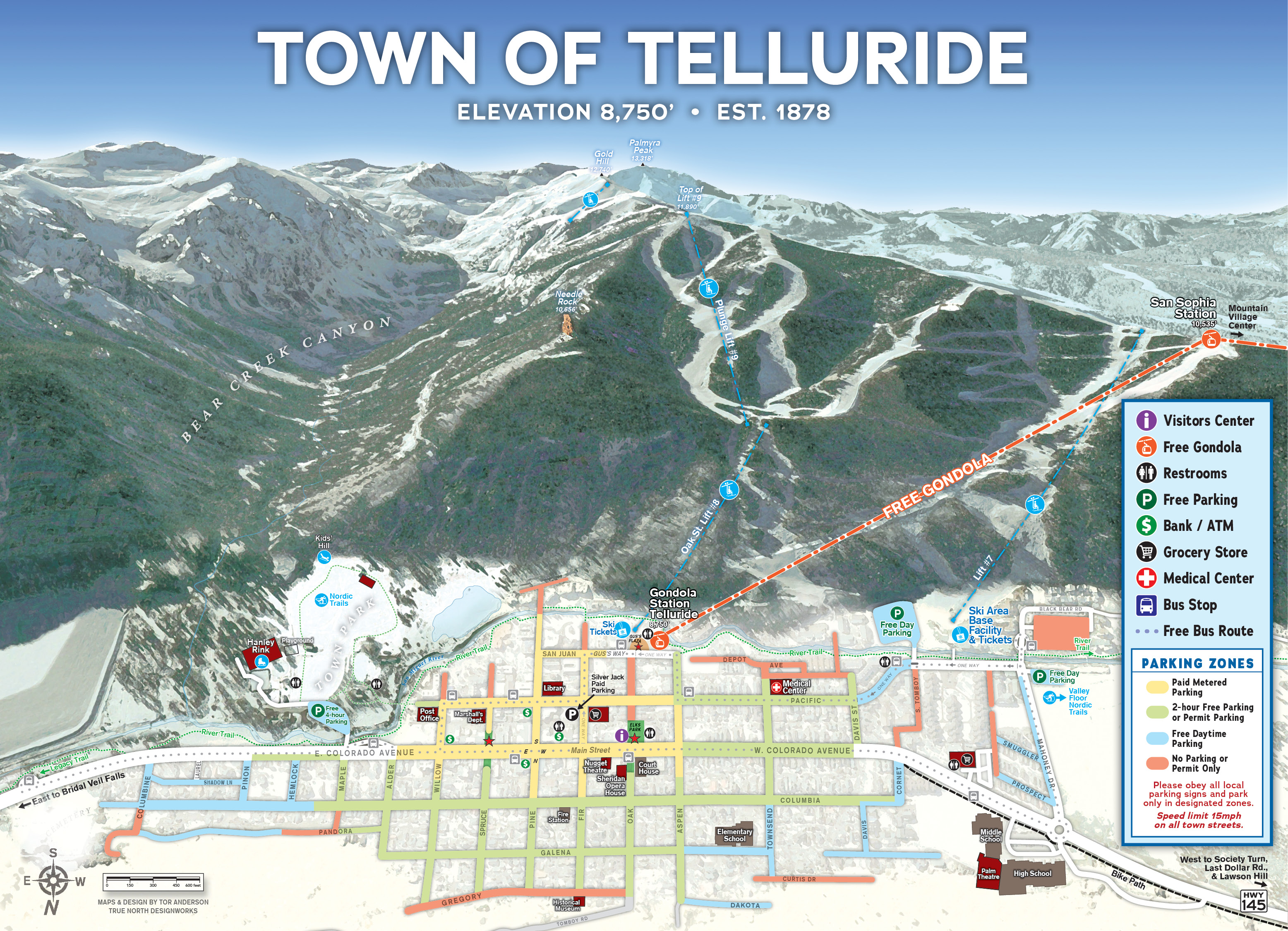 Map of Telluride, Colorado