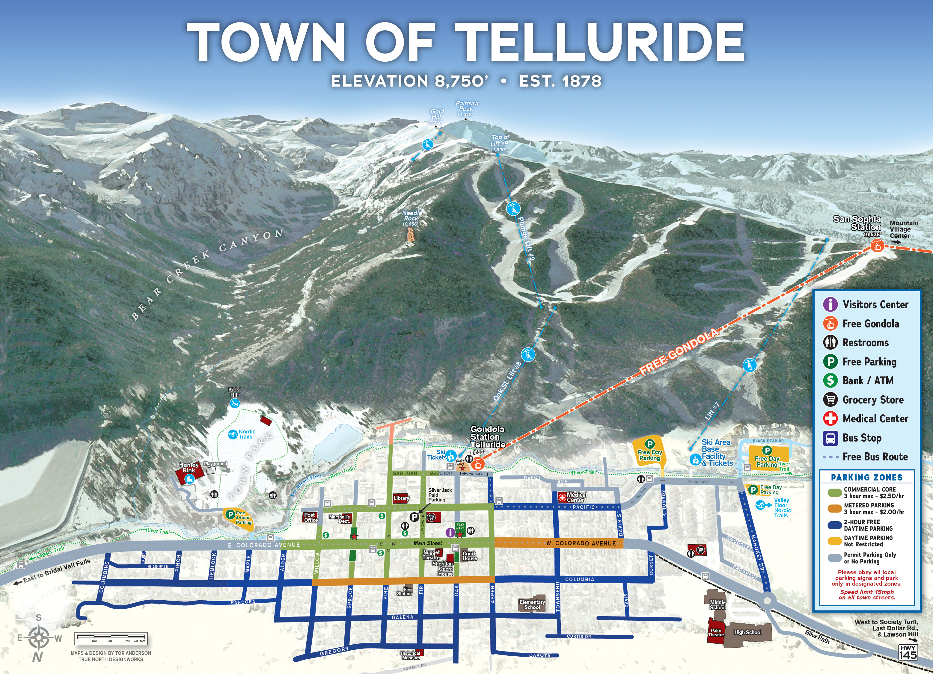 Map of Telluride, Colorado