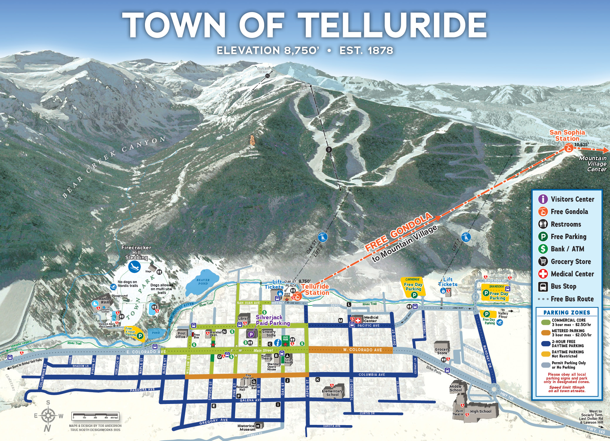 Map of Telluride, Colorado